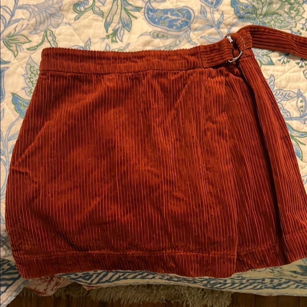 Rust, corduroy, mini skirt